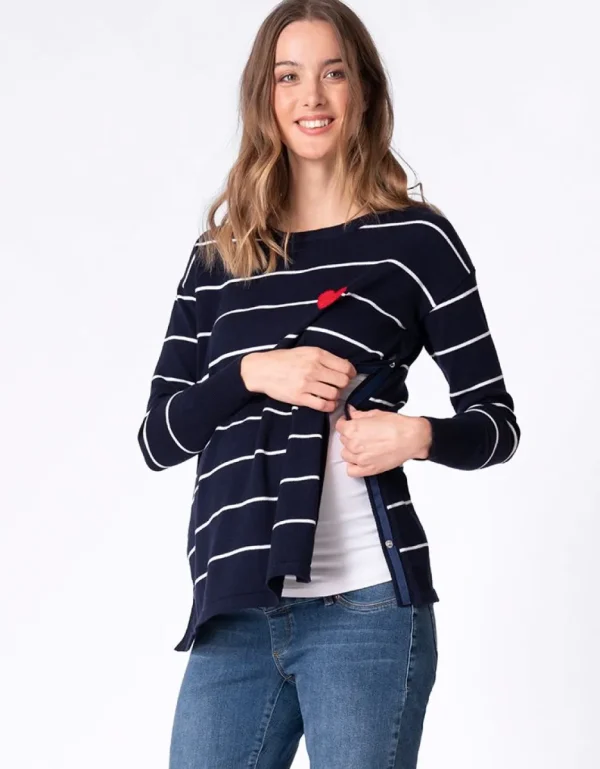 Clearance Mama- En Mini-Nautische Katoenen Truien Vrouw Topjes