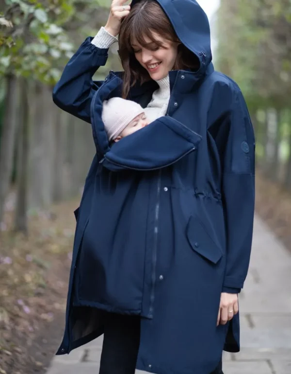 Best Sale Marineblauwe 6-In-1 Regenjas Voor Zwangerschap En Het Dragen Van Een Baby Kinderen Babydragen Innovatie