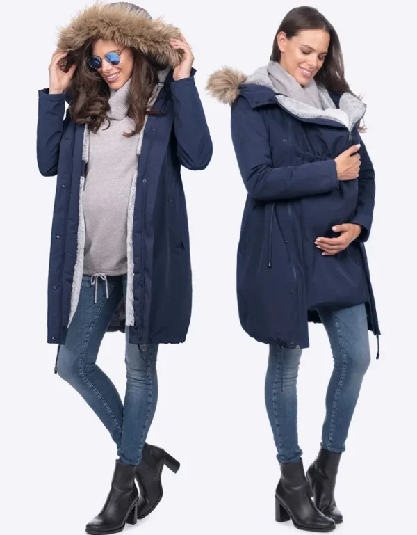 Shop Marineblauwe 3-In-1 Winter-Zwangerschapsparka Vrouw Jassen En Jacks