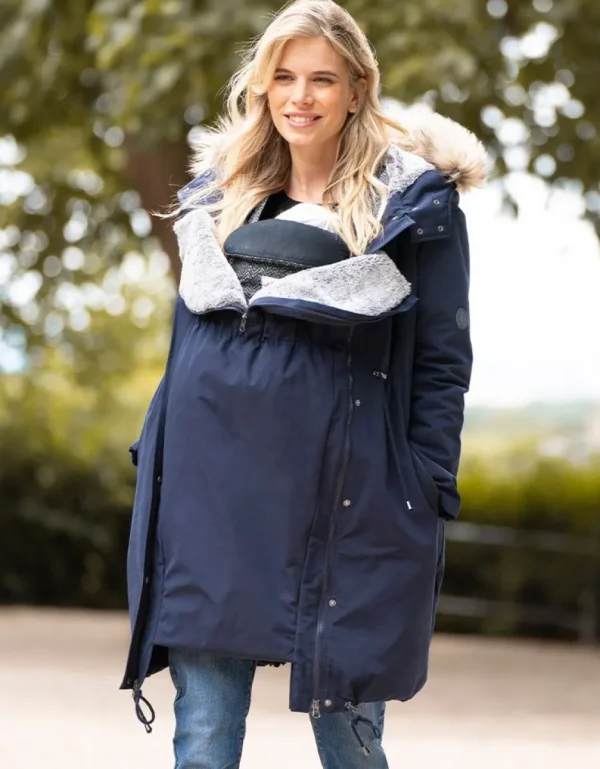 Shop Marineblauwe 3-In-1 Winter-Zwangerschapsparka Vrouw Jassen En Jacks