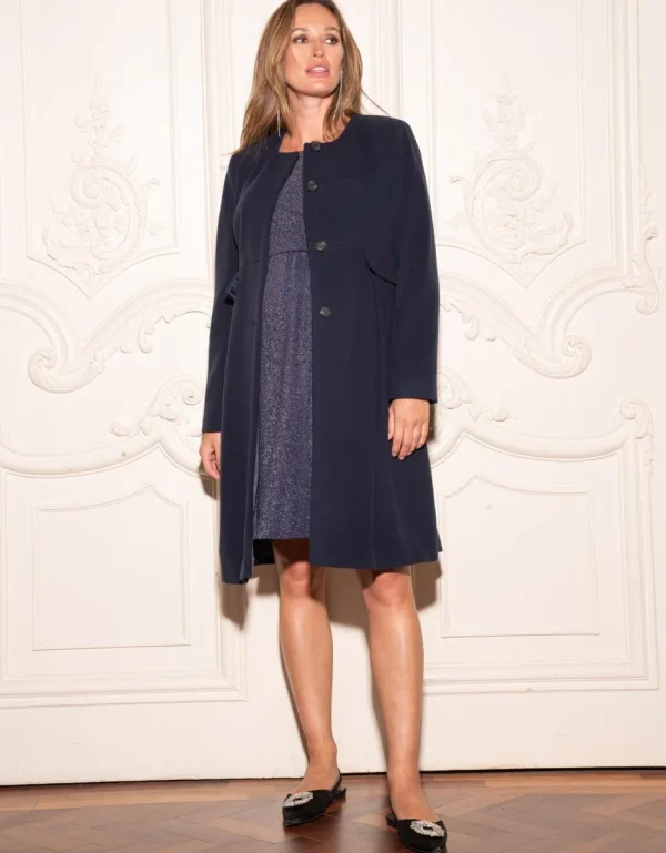 Shop Marineblauwe Kasjmiermix Positiejas Vrouw Occasion Dresses