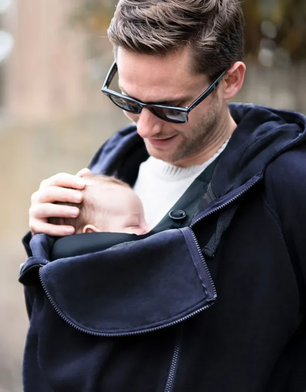 Store Marineblauwe Mannenhoodie Voor Het Dragen Van Baby'S Vrouw Jassen En Jacks