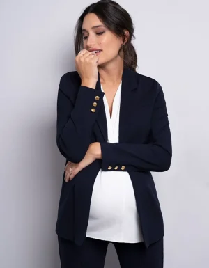 Best Marineblauwe Ponte Positieblazer Vrouw Jassen En Jacks