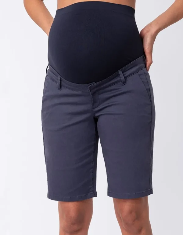 Shop Marineblauwe Positieshort Van Katoenmix Vrouw Broeken En Rokken