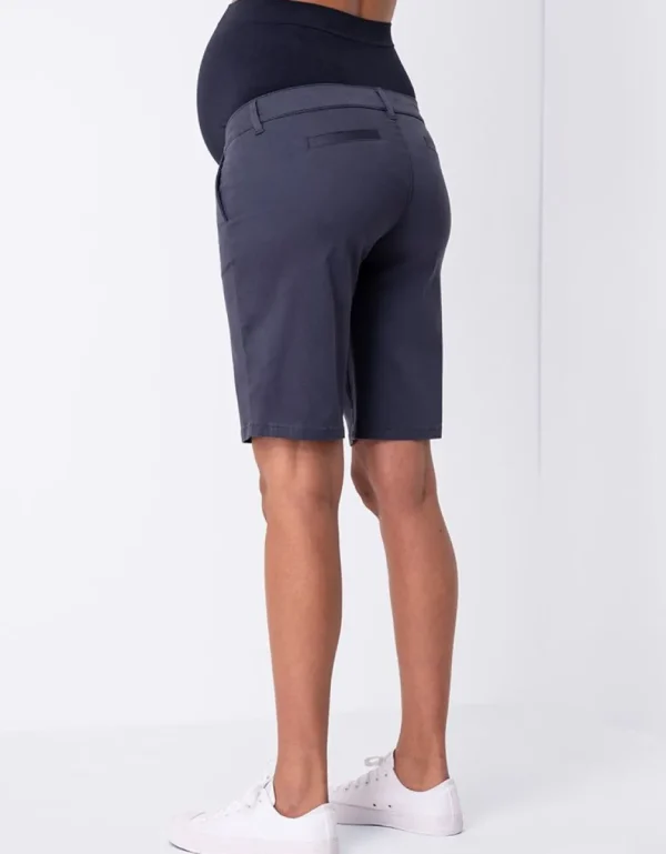 Shop Marineblauwe Positieshort Van Katoenmix Vrouw Broeken En Rokken