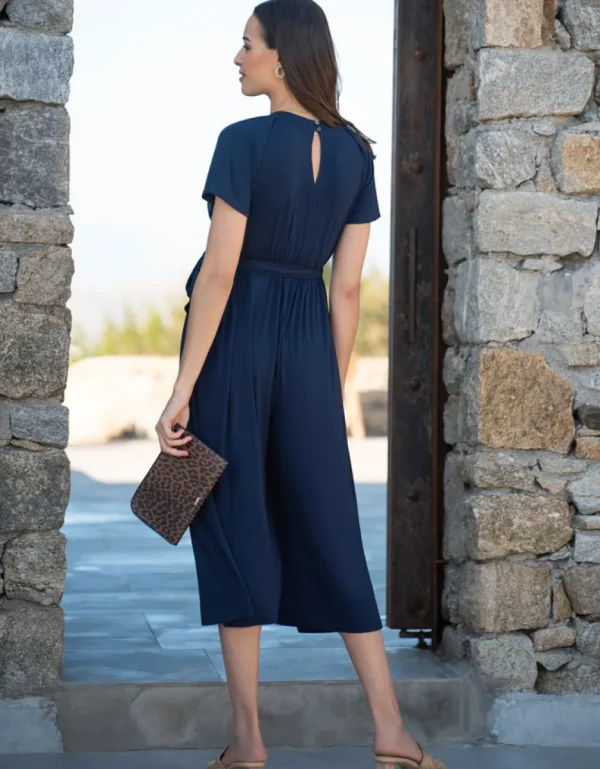 New Marineblauwe Zwangerschaps- En Borstvoeding Jumpsuit Vrouw Broeken En Rokken