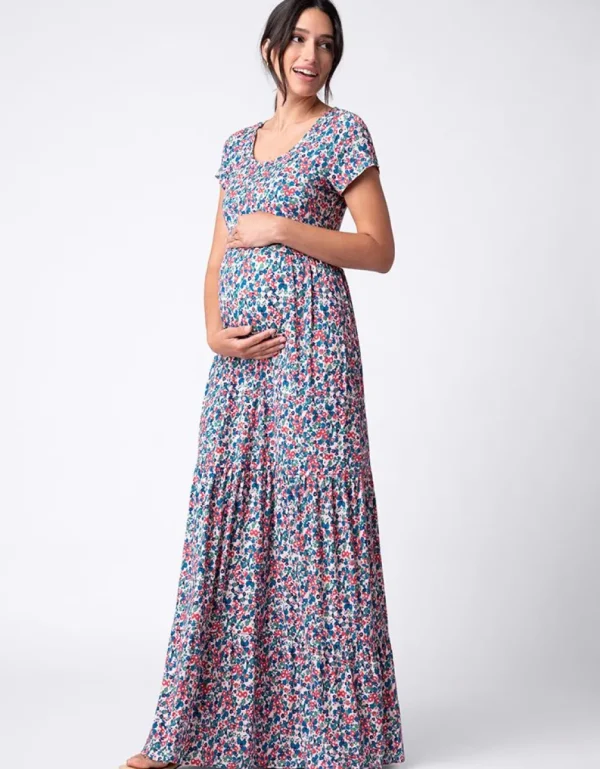 New Maxi-Jurk Van Jersey Voor Moederschap Tot Borstvoeding Vrouw Jurken