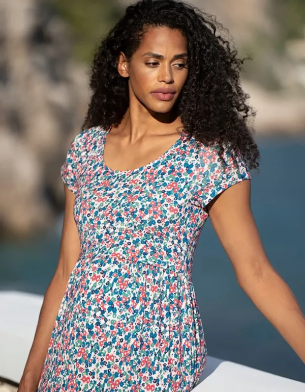 New Maxi-Jurk Van Jersey Voor Moederschap Tot Borstvoeding Vrouw Jurken
