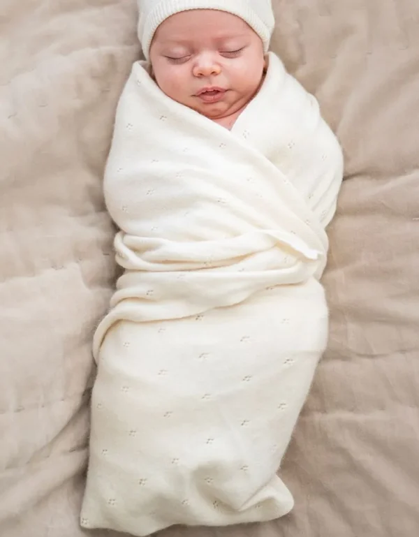 Flash Sale Mini Katoen En Kasjmier Ivoorwit Gebreide Babydeken Kinderen Babykleding