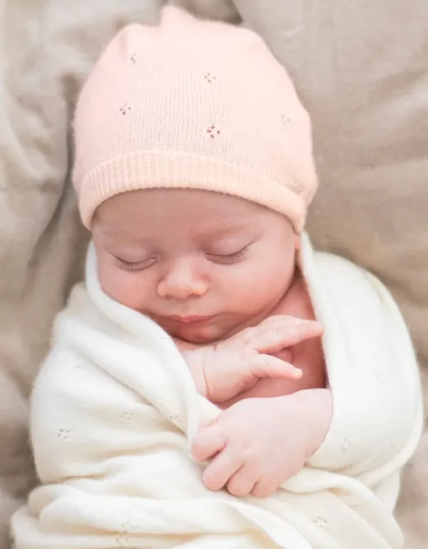 Online Mini Katoenen En Kasjmier Roze Gebreide Babymuts Kinderen Babykleding