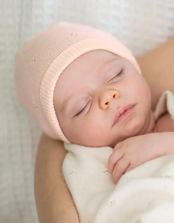 Online Mini Katoenen En Kasjmier Roze Gebreide Babymuts Kinderen Babykleding
