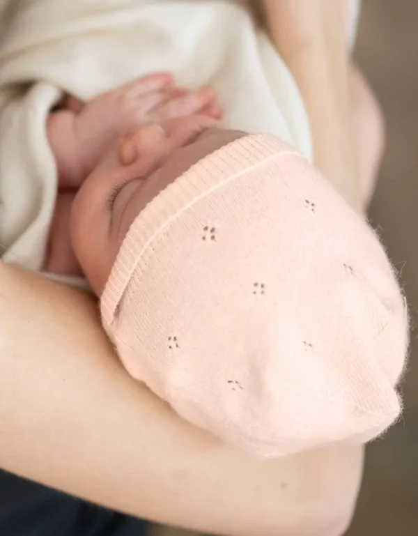 Online Mini Katoenen En Kasjmier Roze Gebreide Babymuts Kinderen Babykleding