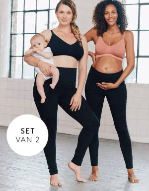 Cheap Ondoorzichtige Katoenen Zwangerschapsleggings Voor Tijdens En Na De Zwangerschap 2-Pack Vrouw Zwangerschaps-Essentials