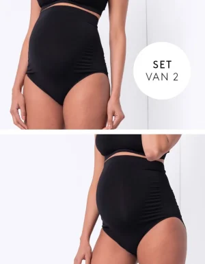 New Over-De-Buik Bamboe Zwangerschapsslips - 2-Pack Vrouw Zwangerschaps-Essentials