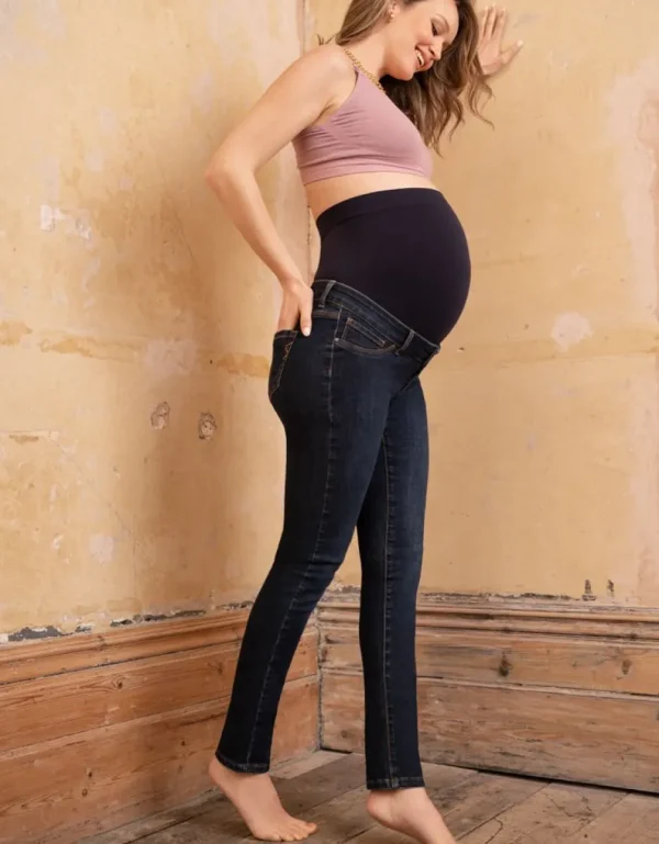 New Over-De-Buik Zwangerschapsjeans Van Biologisch Katoen Vrouw Jeans