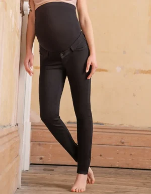 Cheap Over-De-Buik Zwarte Zwangerschapsjeans Van Biologisch Katoen Vrouw Zwangerschaps-Essentials