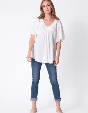 Cheap Oversized White Maternity Top Vrouw Topjes