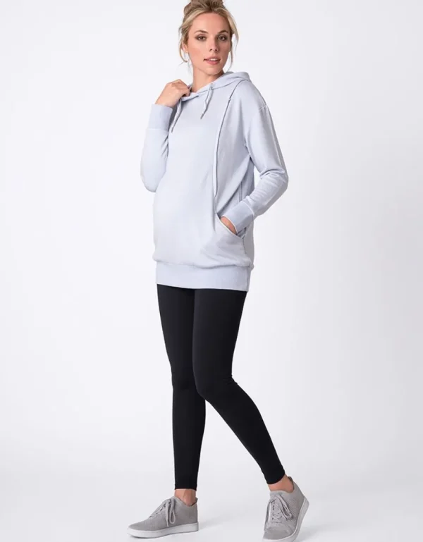 Fashion Poederblauwe Zwangerschaps- En Voedingshoodie Vrouw Topjes