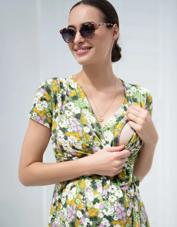 Flash Sale Retro Bloesem Zwangerschaps- En Borstvoedingsjurk Vrouw Jurken