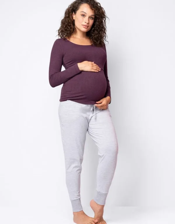 Sale Ribbed Maternity & Nursing Tops Twin Pack Vrouw Topjes