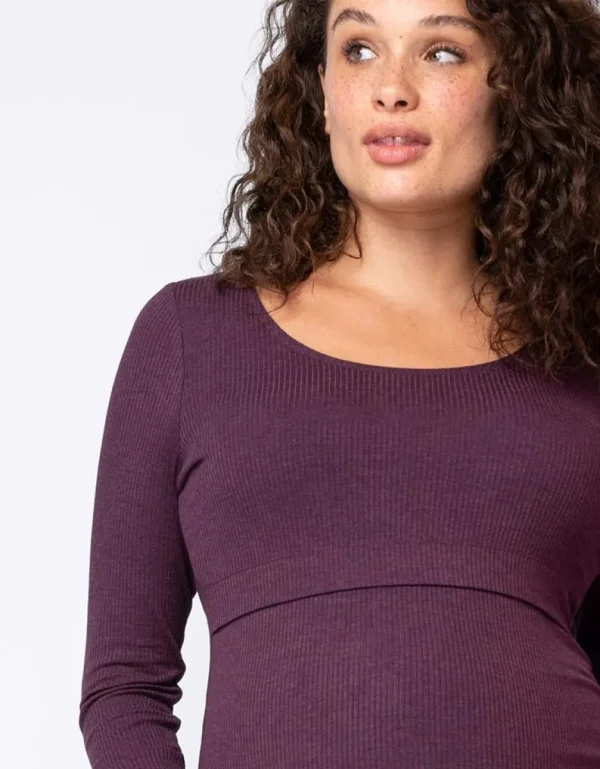 Sale Ribbed Maternity & Nursing Tops Twin Pack Vrouw Topjes