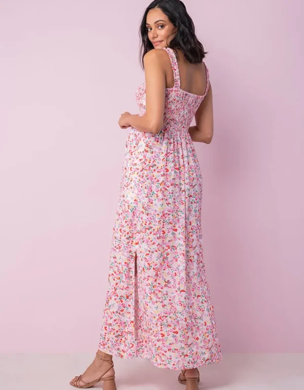 Fashion Roze Gebloemde Maxi Positiejurk Vrouw Jurken