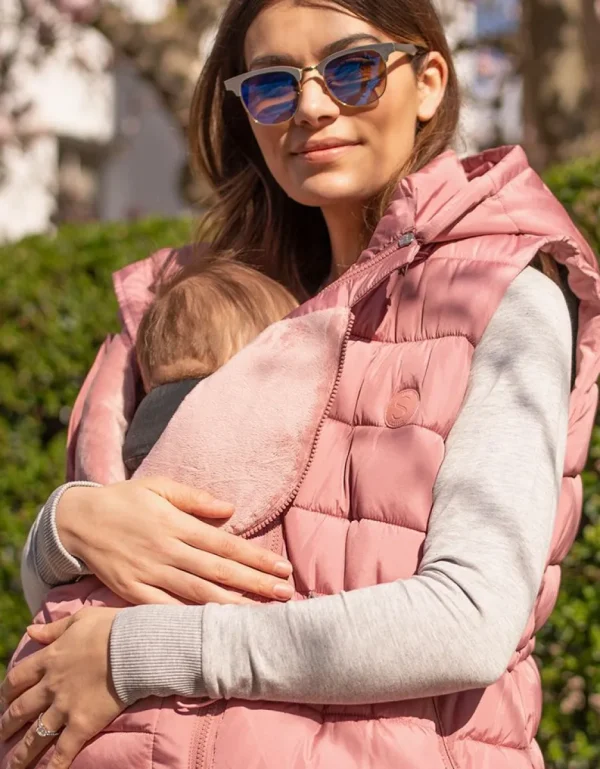 Outlet Roze Longline Gewatteerd 3-In-1 Zwangerschaps- Tot Draaggilet Met Capuchon Kinderen Babydragen Innovatie