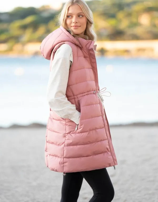 Outlet Roze Longline Gewatteerd 3-In-1 Zwangerschaps- Tot Draaggilet Met Capuchon Kinderen Babydragen Innovatie