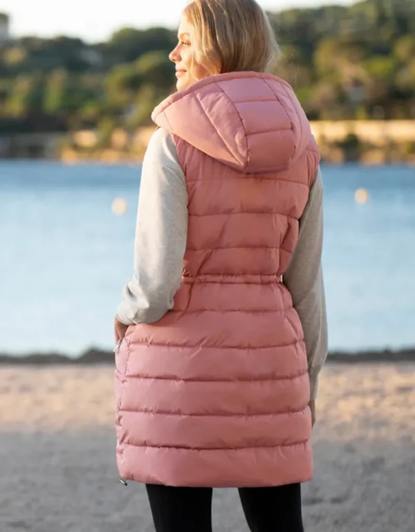 Outlet Roze Longline Gewatteerd 3-In-1 Zwangerschaps- Tot Draaggilet Met Capuchon Kinderen Babydragen Innovatie