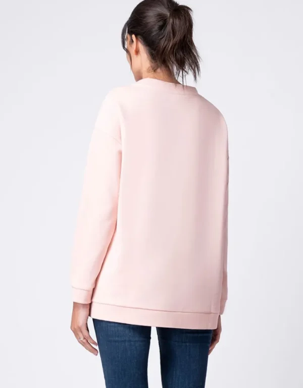 Outlet Roze Ombre Colourblock Zwangerschaps- Tot Voedingssweater Vrouw Topjes