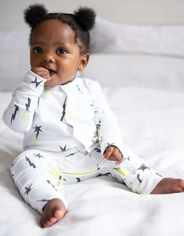 Best Sale Set Met Slaappakje En Slabbetje, Biologisch Katoen, Handige Rits Kinderen Babykleding
