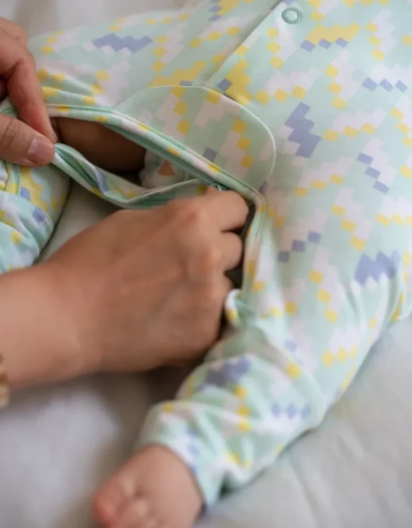 Best Sale Set Met Slaappakje En Slabbetje, Biologisch Katoen, Handige Rits Kinderen Babykleding