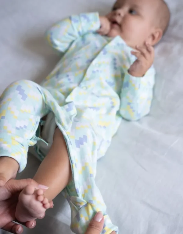 Best Sale Set Met Slaappakje En Slabbetje, Biologisch Katoen, Handige Rits Kinderen Babykleding