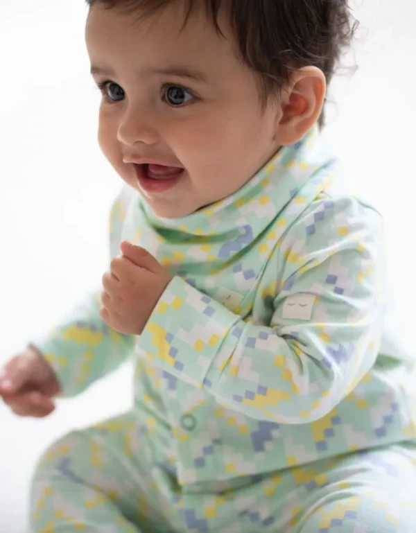 Best Sale Set Met Slaappakje En Slabbetje, Biologisch Katoen, Handige Rits Kinderen Babykleding
