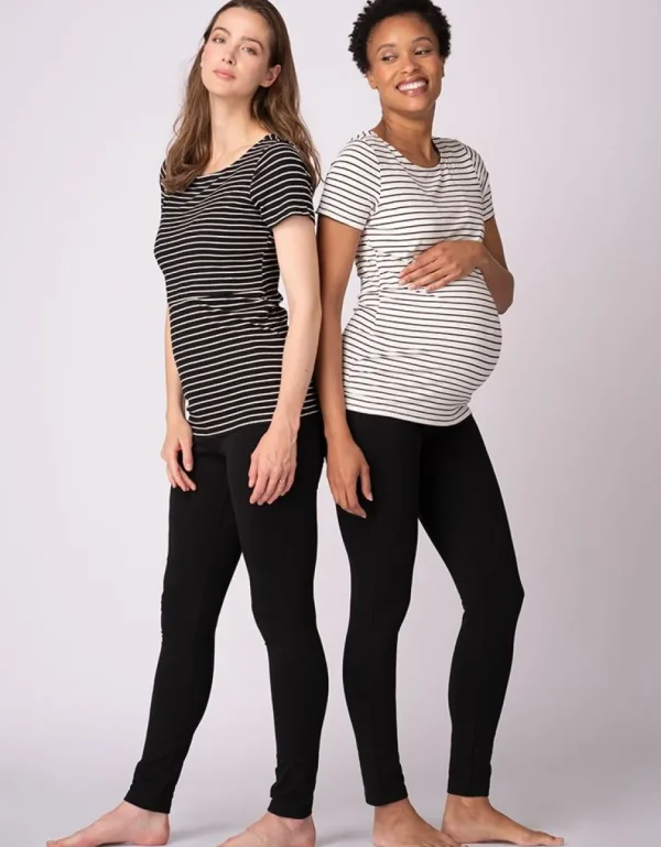 Sale Set Van Twee Essentiele Gestreepte Zwangerschaps- Tot Borstvoedings-T-Shirts Vrouw Topjes