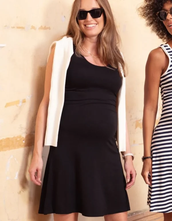 Best Sale Tweedelige Mouwloze Fit & Flare Zwangerschapsjurken Tot Voedingsjurken Vrouw Jurken