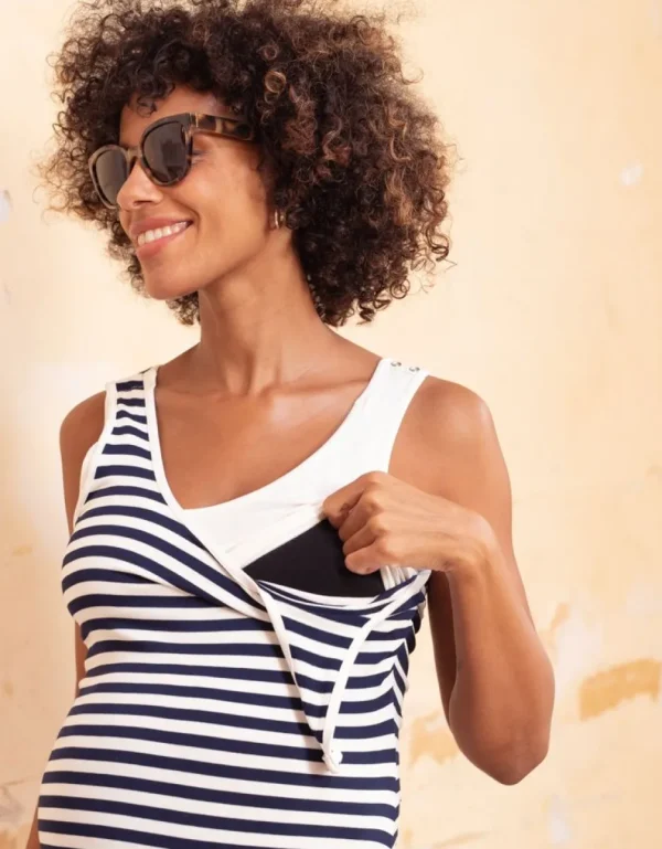 Best Sale Tweedelige Mouwloze Fit & Flare Zwangerschapsjurken Tot Voedingsjurken Vrouw Jurken