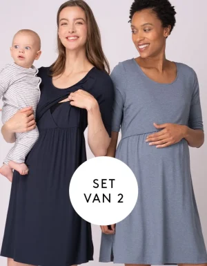 Best Sale Tweedelige Nachthemden Voor Moederschap En Borstvoeding Vrouw Zwangerschaps-Essentials