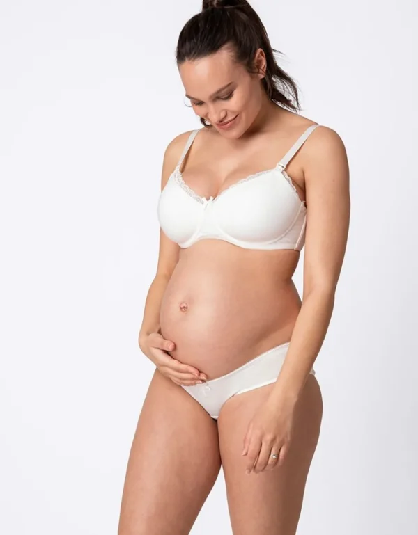 Sale Witte Katoenen T-Shirt Positie- En Voedingsbeha Vrouw Lingerie En Corrigerende Kleding