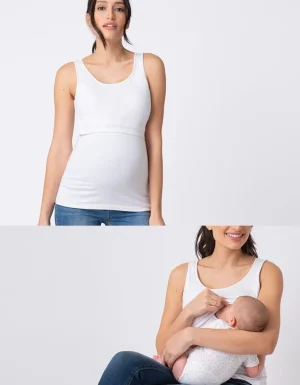 Outlet Witte Positie- En Voedingstanktop Vrouw Topjes