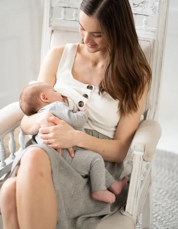 Fashion Witte Positie- En Voedingsjurk Met Dubbele Laag Vrouw Jurken