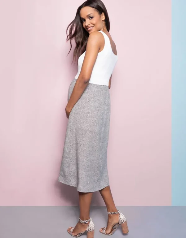 Fashion Witte Positie- En Voedingsjurk Met Dubbele Laag Vrouw Jurken