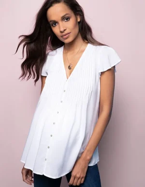 Sale Witte Positieblouse Met Fladdermouwen Vrouw Topjes