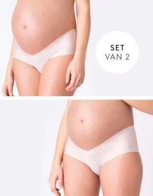 Best Zachtroze Zwangerschapsslips Zonder Zichtbare Randen - 2-Pack Vrouw Zwangerschaps-Essentials