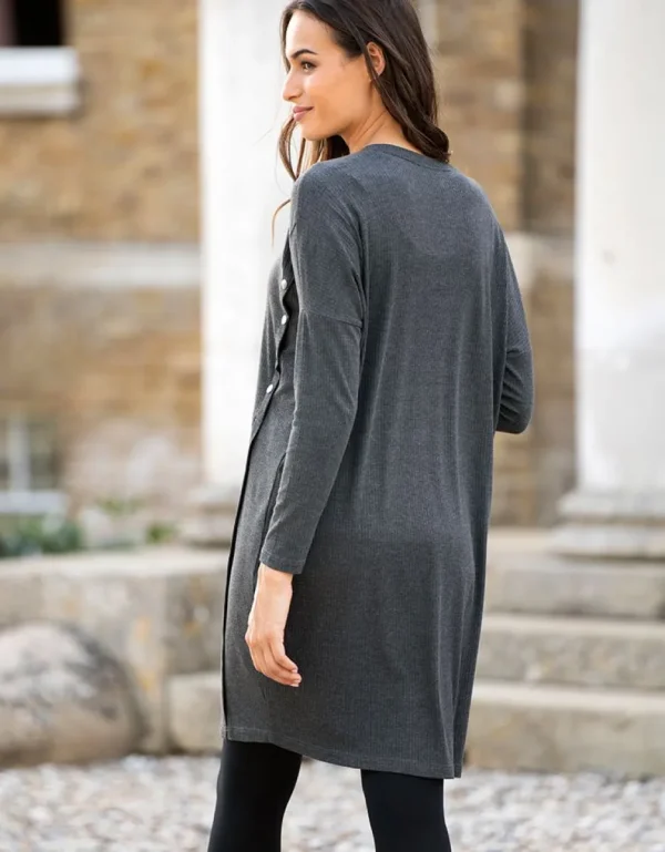 Flash Sale Zwangerschaps- En Borstvoedingsjurk Van Geribbeld Tricot Met Relaxte Pasvorm Vrouw Jurken