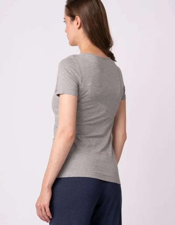 Cheap Zwangerschaps- En Borstvoeding-T-Shirts - Dubbelpak Marineblauw En Grijs Vrouw Topjes