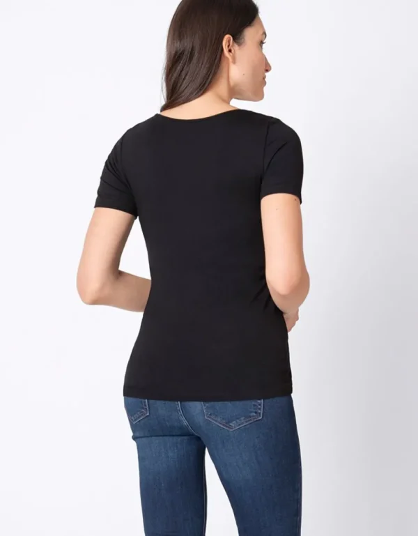 Clearance Zwangerschaps- En Voedings-T-Shirts - Zwart En Wit 2-Pack Vrouw Topjes
