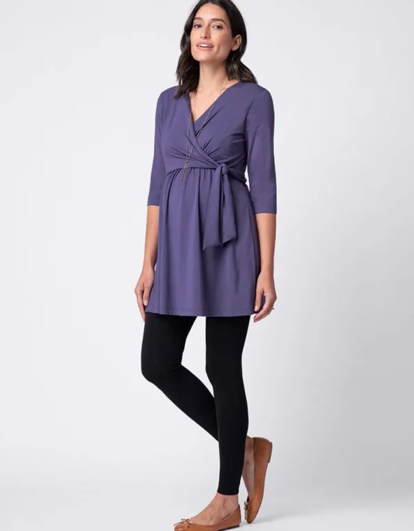 Cheap Zwangerschaps- Tot Voedingstuniekjurk Van Blauwe Jersey Vrouw Topjes