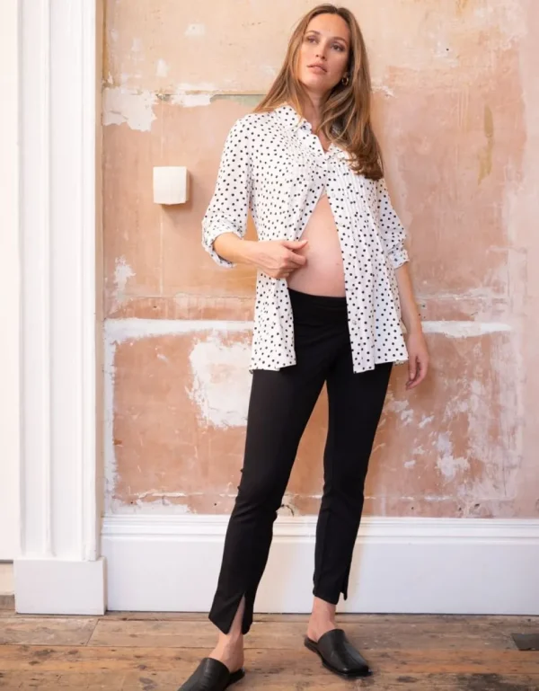 Best Zwangerschapsblouse Met Knoopjes En Polkadots Vrouw Topjes