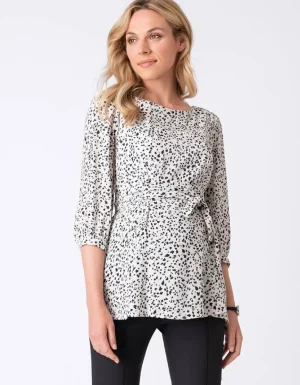 Store Zwangerschapsblouse Met Print En Riem Vrouw Topjes
